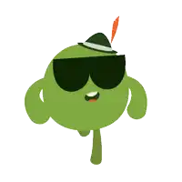 a cartoon character wearing sunglasses and a hat