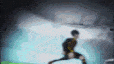 a blurry picture of a person standing in a tunnel