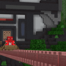 a minecraft character with the letter h on their head