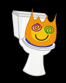 a cartoon drawing of a toilet with a smiley face on it