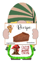 Gnome Recipe Sticker - Gnome Recipe Dessert Stickers