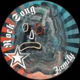 a rock song family sticker with a star on it