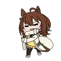 a drawing of a girl with brown hair and ears