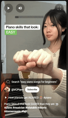a screenshot of a video about piano skills