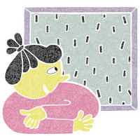 Lotta Looking At Rain Out The Window Sticker - Cosy Love Happy Smile Stickers