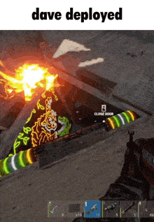 a screenshot of a video game with the words dave deployed
