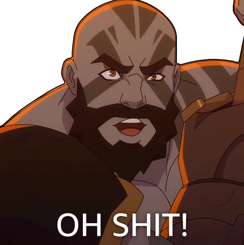 Oh Shit Grog Strongjaw Sticker - Oh Shit Grog Strongjaw The Legend Of Vox Machina Stickers