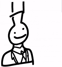a black and white drawing of a man in a top hat and tie giving a middle finger .