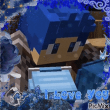 a picture of a minecraft character with the words i love you