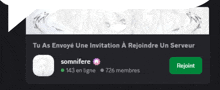 a sign that says tu as envoyé une invitation a rejoindre un server