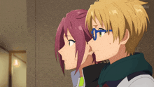 a couple of anime characters are standing next to each other and the bottom right corner of the image says bilibili