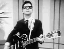 Roy Orbison Guitar GIF - Roy Orbison Guitar Black And White GIFs