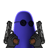 a cartoon of a person holding two guns