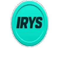 a blue circle with the word irys written in black