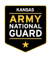 a kansas army national guard logo with a yellow star on it