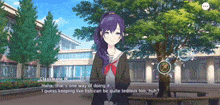 a screenshot of a video game with a girl named classmate b