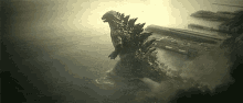 Godzilla Swim GIF - Godzilla Swim Bye GIFs
