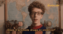Does It Promote Drugs Or Violence Gunter Hansen GIF - Does It Promote Drugs Or Violence Gunter Hansen Homeschooled GIFs