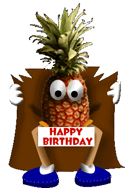 Happy Birthday Pineapple Sticker - Happy Birthday Pineapple Looking Around Stickers