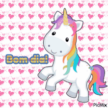 bom dia good morning hearts unicorn sparkle