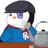 a cartoon of a penguin wearing glasses and a hat with the letter r on it