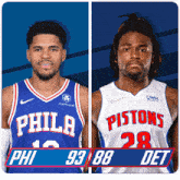 Philadelphia 76ers (93) Vs. Detroit Pistons (88) Third-fourth Period Break GIF