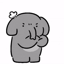 gray elephant fuming angry booo