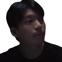 a close up of a man 's face with the word sure written on it