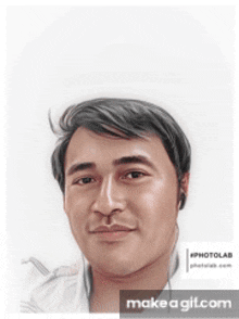 a drawing of a man 's face with the words make a git.com underneath it
