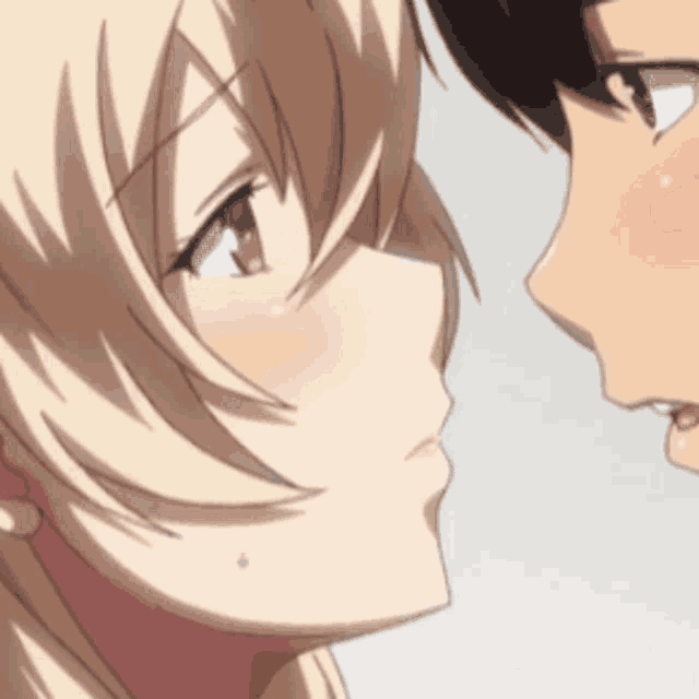 Kiss Anime Couple GIF - Kiss Anime Couple Romantic - Discover & Share GIFs
