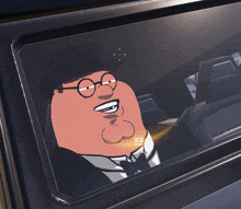 a cartoon drawing of peter griffin wearing a top hat and glasses