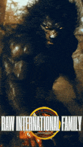 a picture of a werewolf with the words haw international family on it