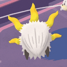 a cartoon drawing of a white and yellow animal