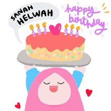 love sanah helwah happy birthday cake hbd