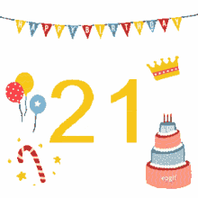 happy birthday age balloon cake hbd