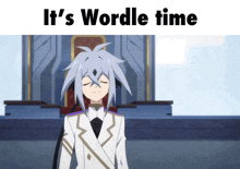 a picture of a anime character with the words " it 's wordle time " below it