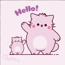 Hello Pembe GIF - Hello Pembe Pembe The Pink Cat GIFs