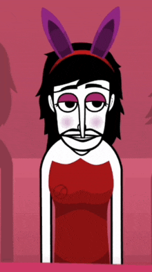 a cartoon character with bunny ears on her head