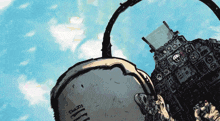 a cartoon drawing of a pilot 's cockpit with the word dash on the bottom
