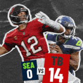 a football player in a red jersey with the number 12