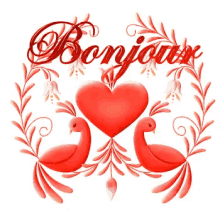 bonjour love birds heart
