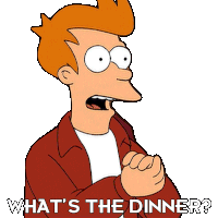 What'S The Dinner Philip J Fry Sticker - What'S The Dinner Philip J Fry Futurama Stickers