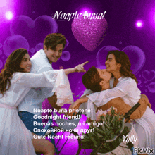 a picture of a group of people with the words " noapte buna " written on the bottom