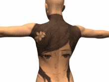a man with a tattoo of a woman on his back