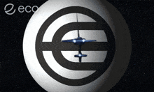 a white circle with a black circle with a euro symbol in the middle