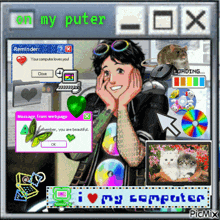 a collage of images with the words i love my computer at the top