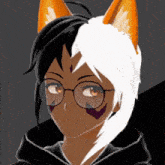 a girl with glasses and fox ears on her head