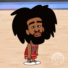 a cartoon of a man with a beard wearing a chicago jersey number 0