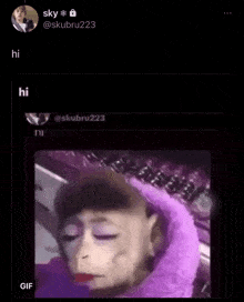 Raeswae Purple Monkey GIF - Raeswae Purple Monkey Makeup Monkey GIFs