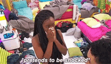 Davonne Rogers Pretends To Be Shocked GIF - Davonne Rogers Pretends To Be Shocked Surprised GIFs